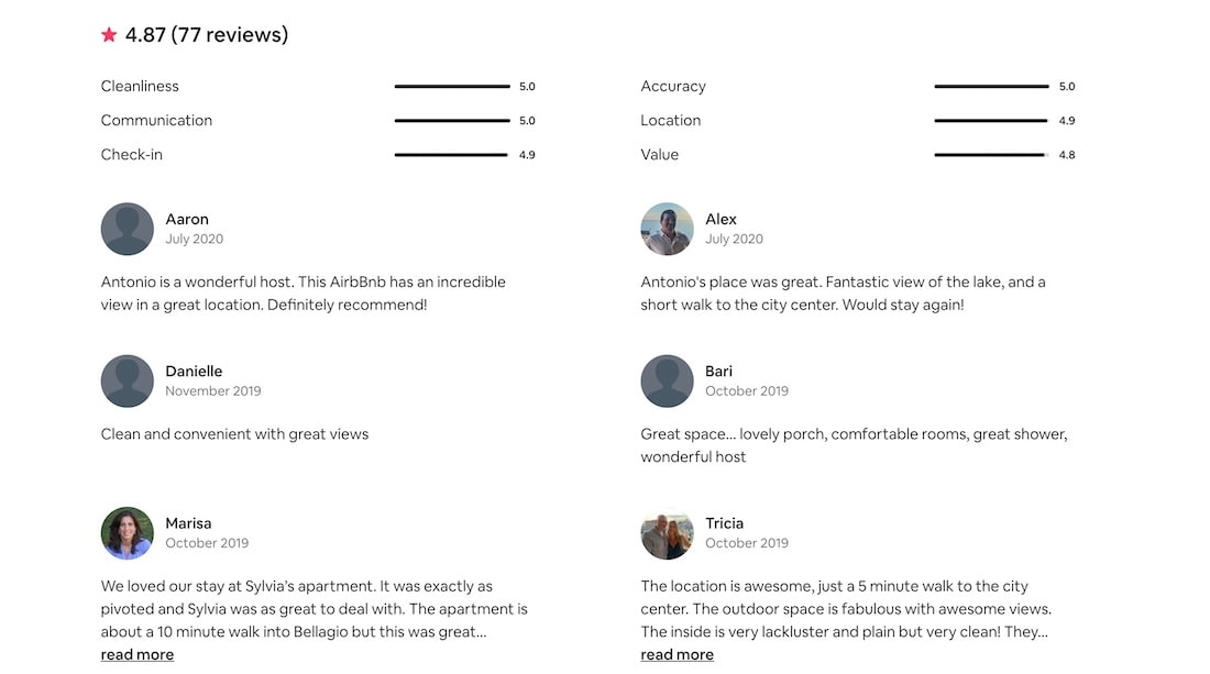 Read the reviews of Bellagio apartments