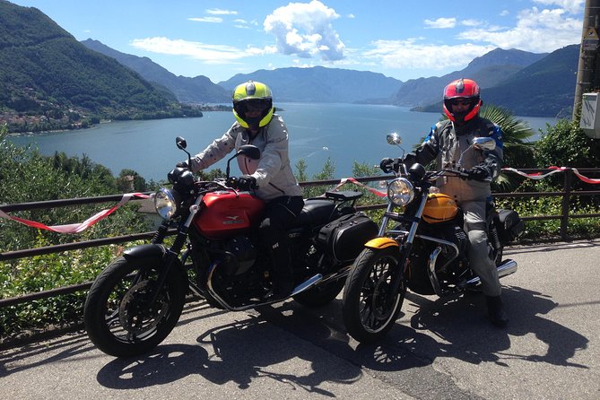 Two bikers on Lake Como road